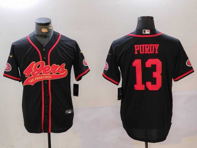Men's San Francisco 49ers Brock Purdy #13 Black Replica Player jersey