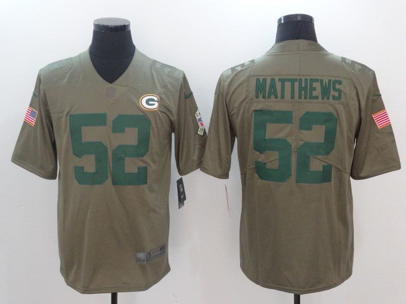Men's Green Bay Packers Clay Matthews #52 Brown Game Jersey1
