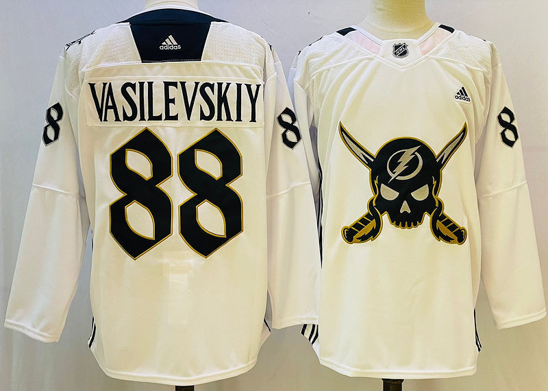 Men's Tampa Bay Lightning Andrei Vasilevskiy #88 White Game Jersey1
