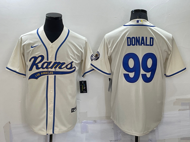 Men's Los Angeles Rams Aaron Donald #99 Bone Game jersey Joint Edition