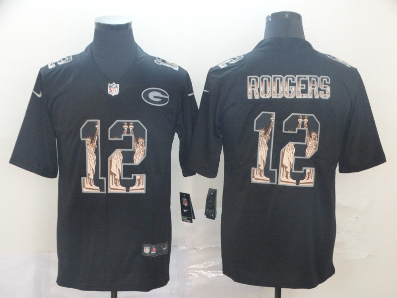 Men's Green Bay Packers #12 Aaron Rodgers Black Game Jersey1