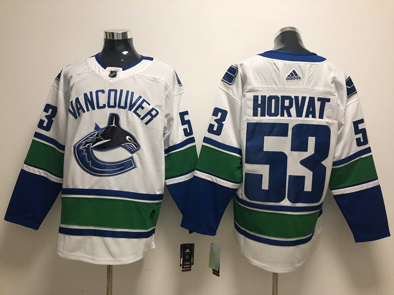 Men's Vancouver Canucks Bo Horvat #53 White Breakaway Jersey1
