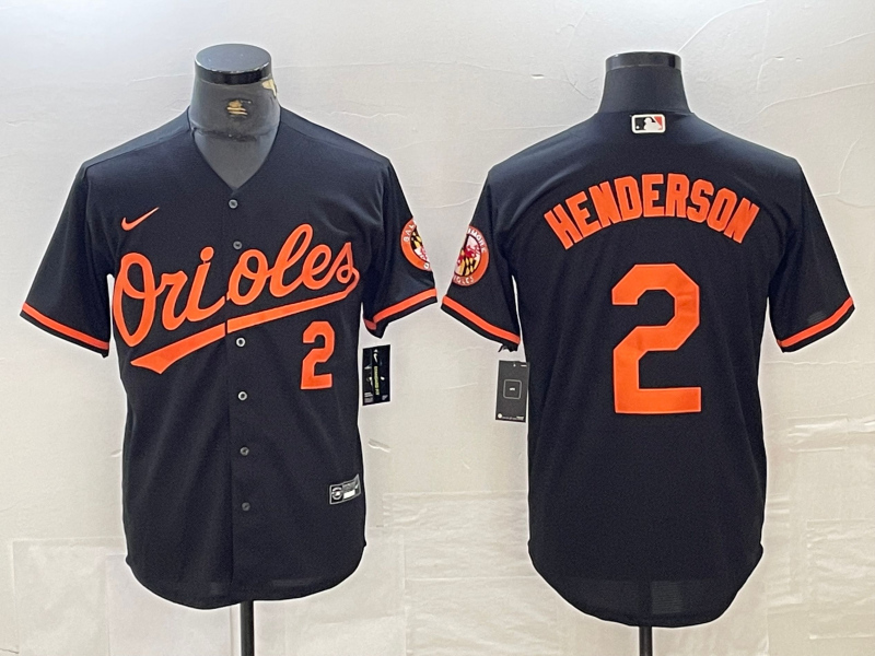 Men's Baltimore Orioles Gunnar Henderson #2 Black Replica Player jersey