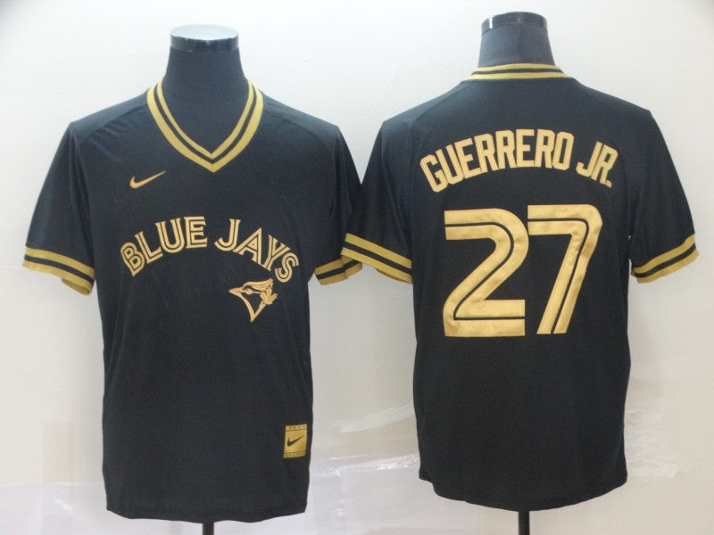 Men's Toronto Blue Jays Vladimir Guerrero Jr. #27 Black Replica Player Jersey1