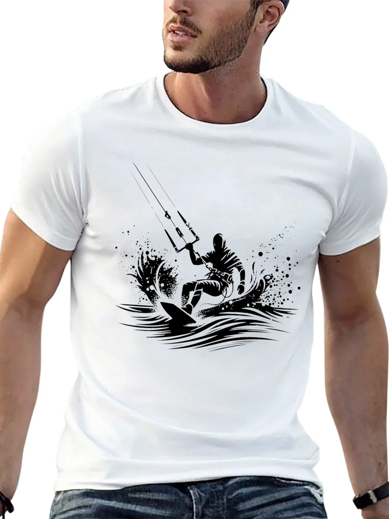 Kitesurfing Silhouette T-Shirt - Black