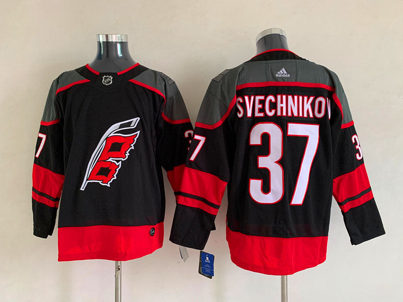 Men's Carolina Hurricanes Andrei Svechnikov #37 Black Home Breakaway Player Jersey1