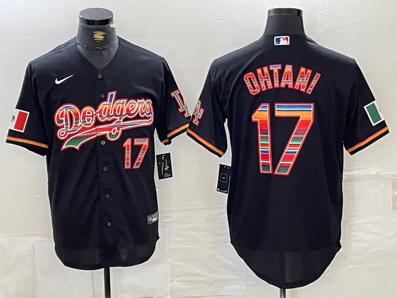 Men's Los Angeles Dodgers Shohei Ohtani #17 Black Replica Player Name jersey