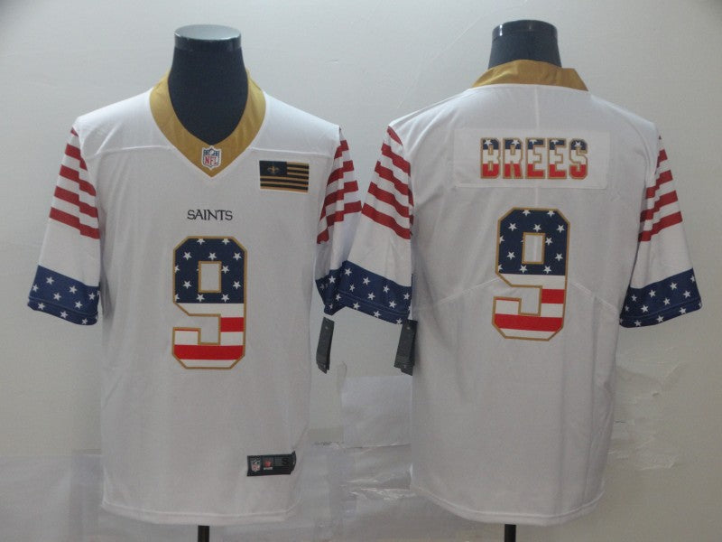 Men's New Orleans Saints Drew Brees #9 White Alternate Game jersey