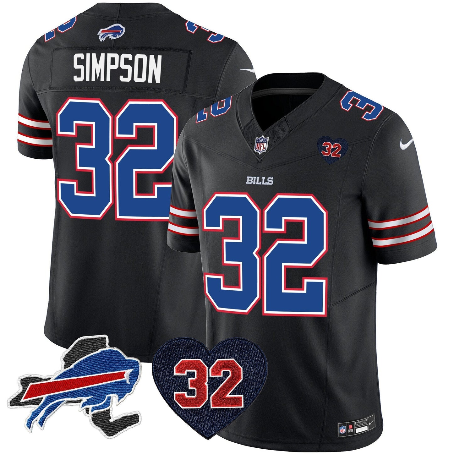Men窶冱 Buffalo Bills O.J. Simpson Patch Vapor Limited Jersey 窶 All Stitched