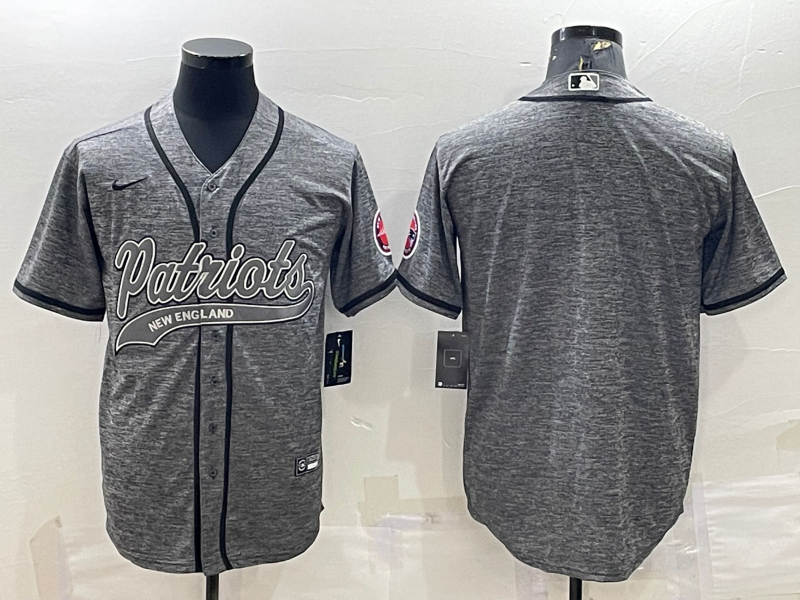 Men's New England Patriots Gray Blank jersey
