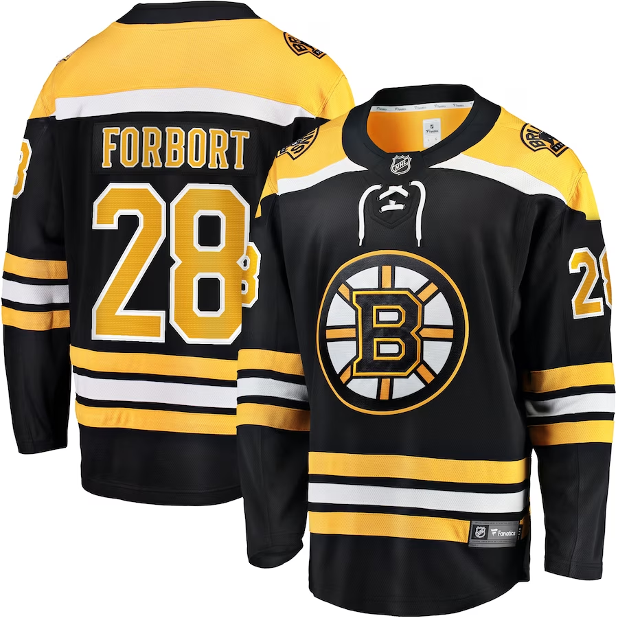 Men's Boston Bruins Derek Forbort #28 Black Replica Player jersey
