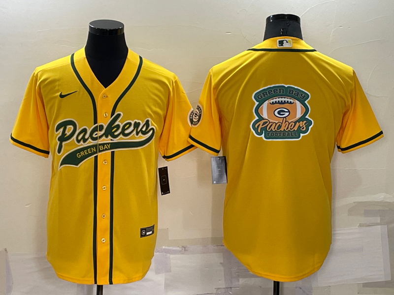 Men's Green Bay Packers Yellow Game Jersey1