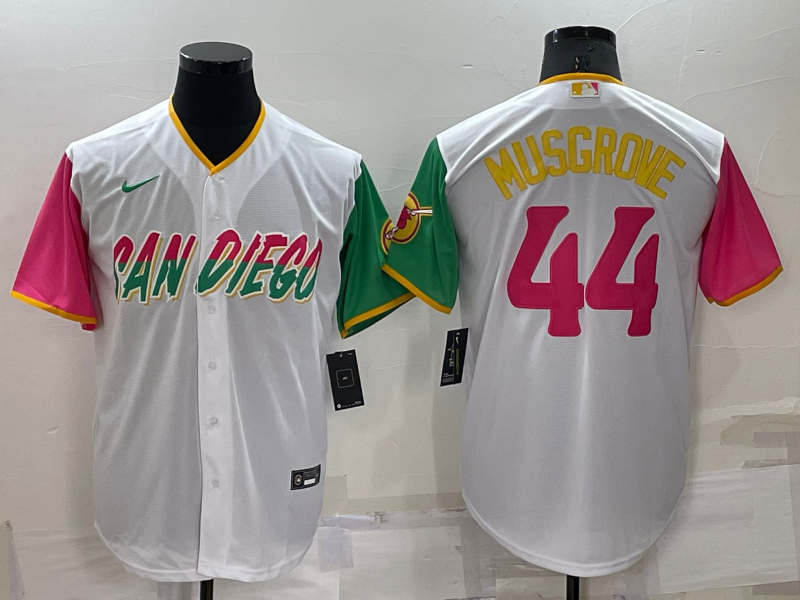 Men's San Diego Padres Joe Musgrove #44 White Player Stitched jersey