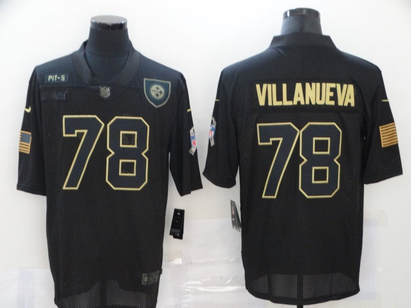Men's Pittsburgh Steelers Alejandro Villanueva #78 Black Game Player Jersey1