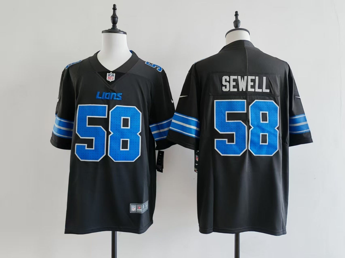 Men's Detroit Lions Penei Sewell Jersey - Black