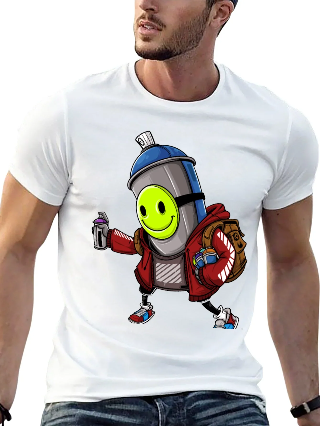 Cartoon Graffiti Spray Can T-Shirt
