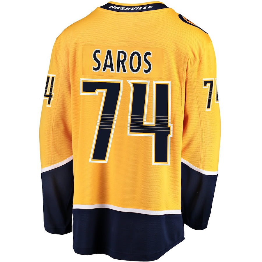 Juuse Saros Nashville Predators Breakaway Jersey - Gold