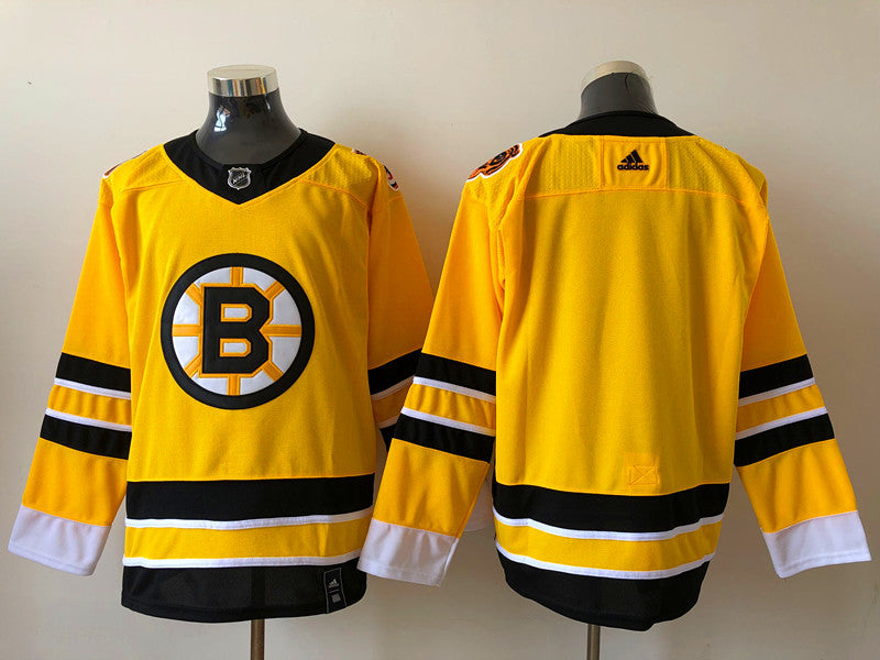Men's Boston Bruins Yellow Blank Player jersey