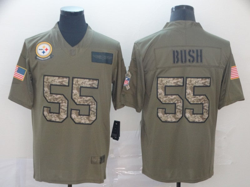 Men's Pittsburgh Steelers Devon Bush Jr. #55 Brown Player Game Jersey1