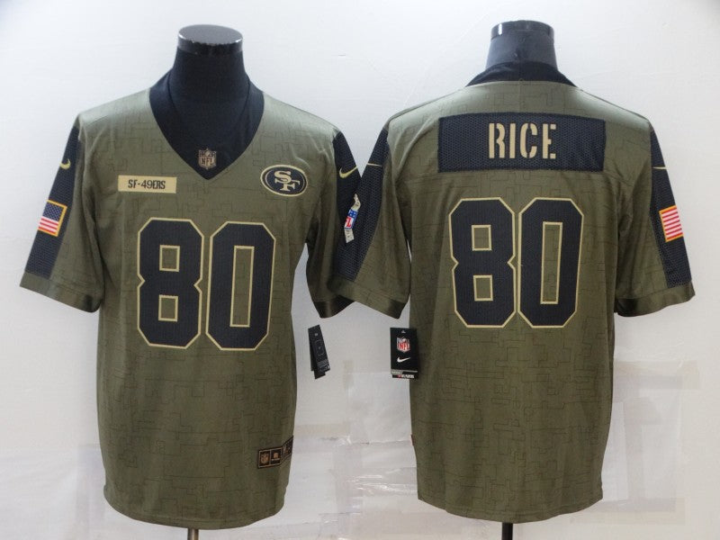 Men's San Francisco 49ers Jerry Rice #80 Brown Player Game jersey