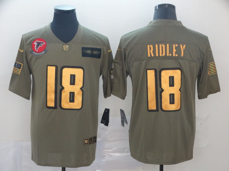 Men's Atlanta Falcons Calvin Ridley #18 Brown Game Player Jersey1