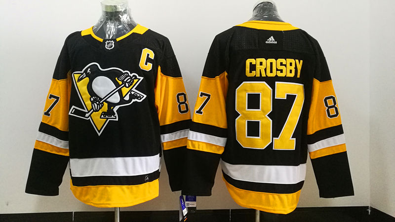 Men's Pittsburgh Penguins sidney crosby #87 Black Replica Player jersey