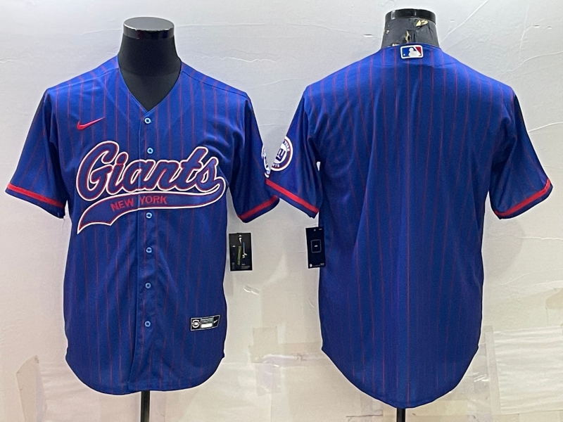 Men's New York Giants Blue Game Blank jersey