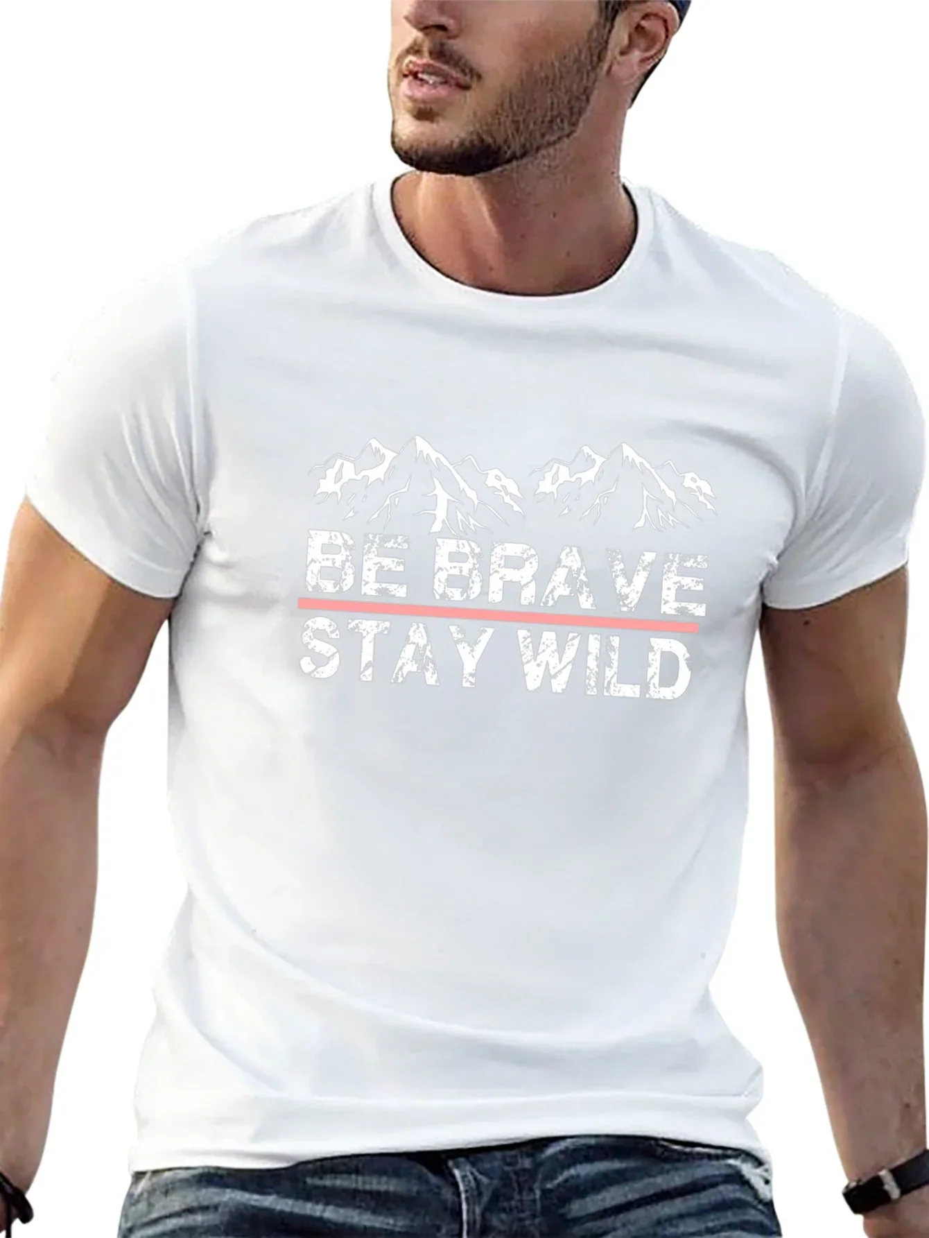 Be Brave Stay Wild Black Graphic T-Shirt