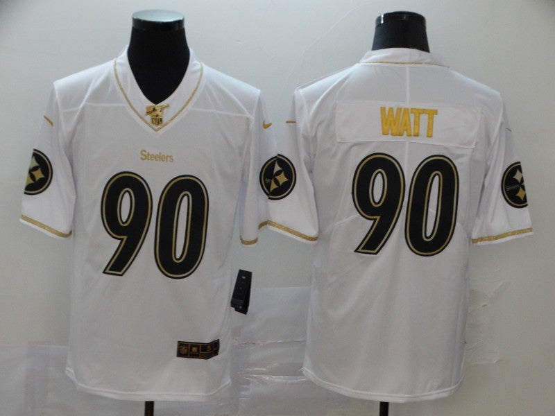 Men's Pittsburgh Steelers T.J. Watt #90 White Alternate Game Jersey1