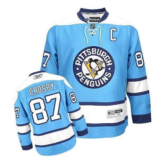 Men's Pittsburgh Penguins sidney crosby #87 blue Player Game jersey