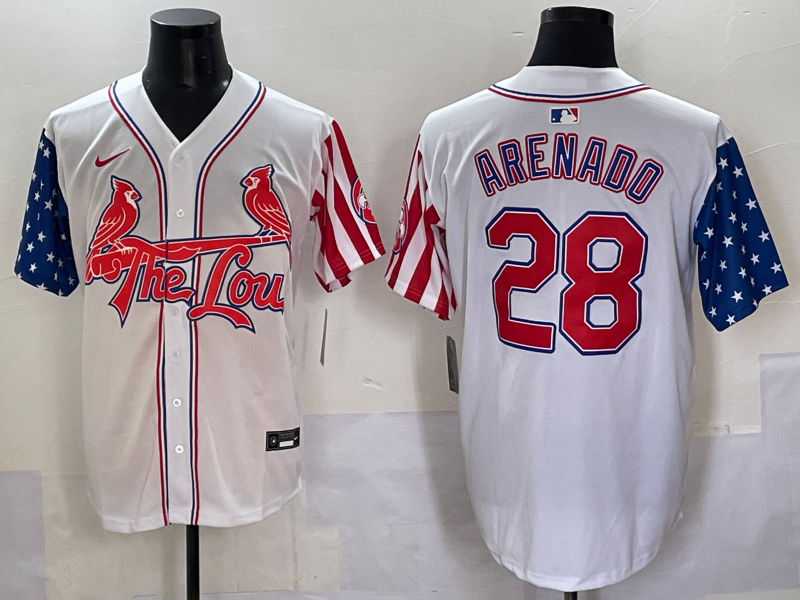 Men's St. Louis Cardinals Nolan Arenado #28 White Game Player Jersey