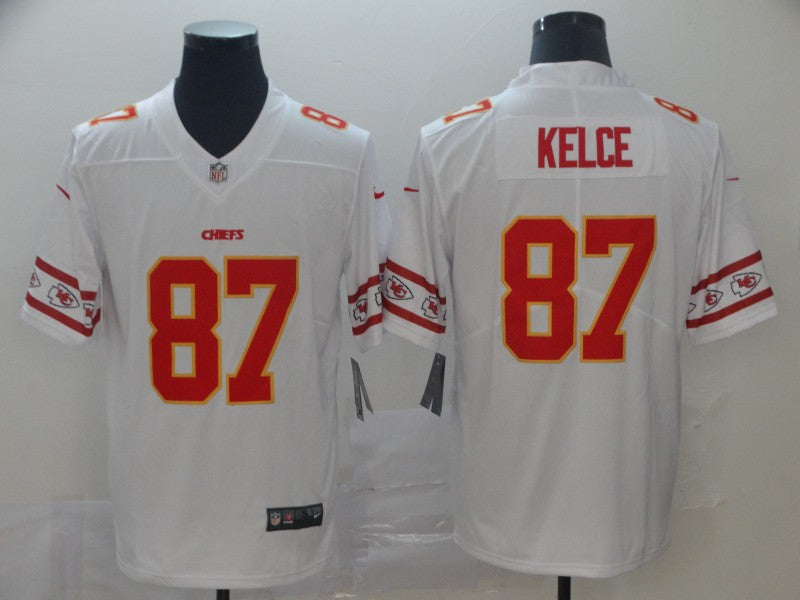 Men's Kansas City Chiefs Travis Kelce White Player Jersey1