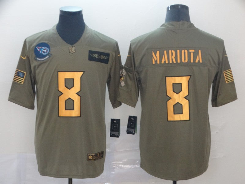 Men's Tennessee Titans Marcus Mariota #8 Brown Game Player Jersey1