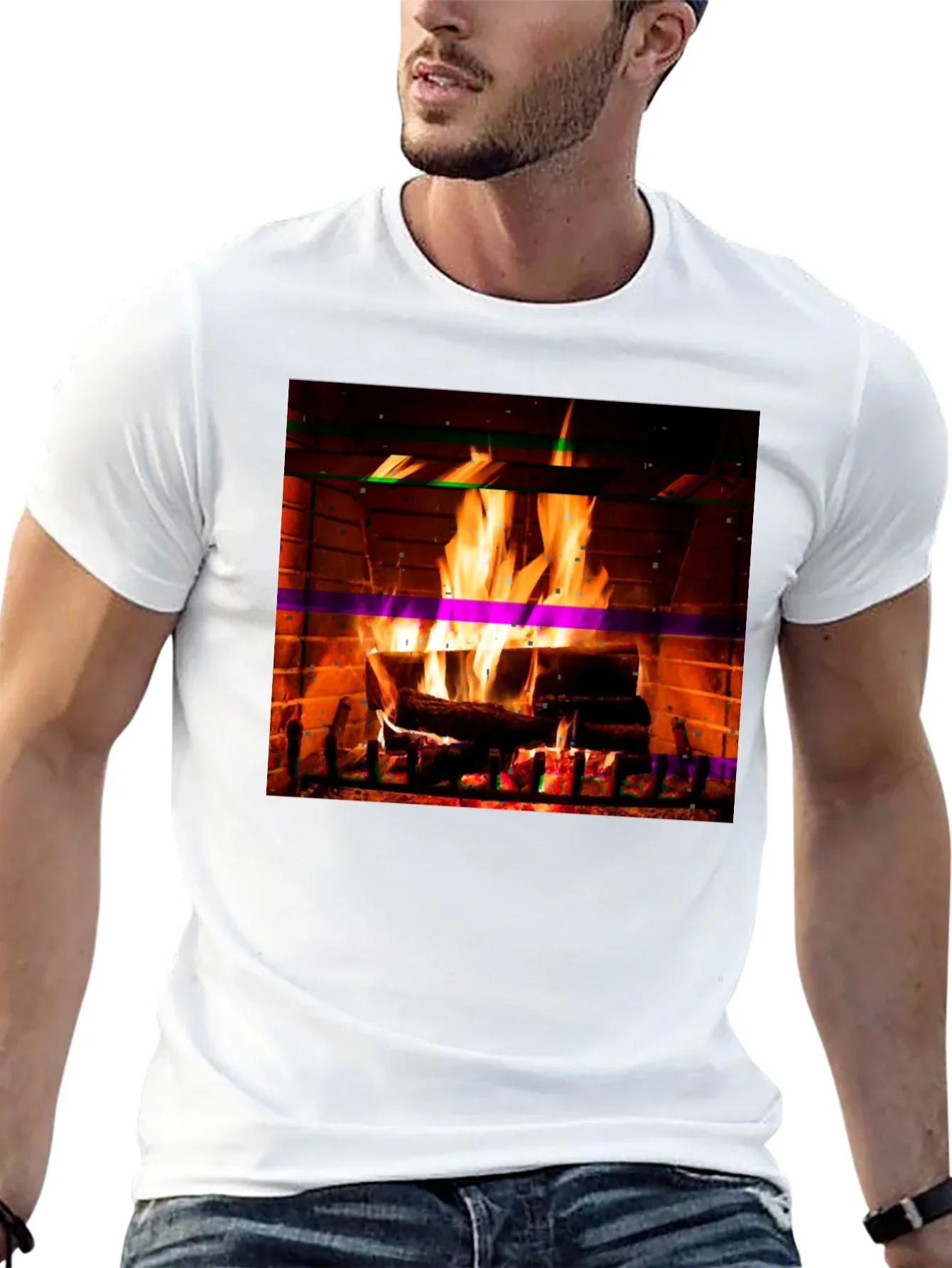 Cozy Fireplace Graphic T-Shirt