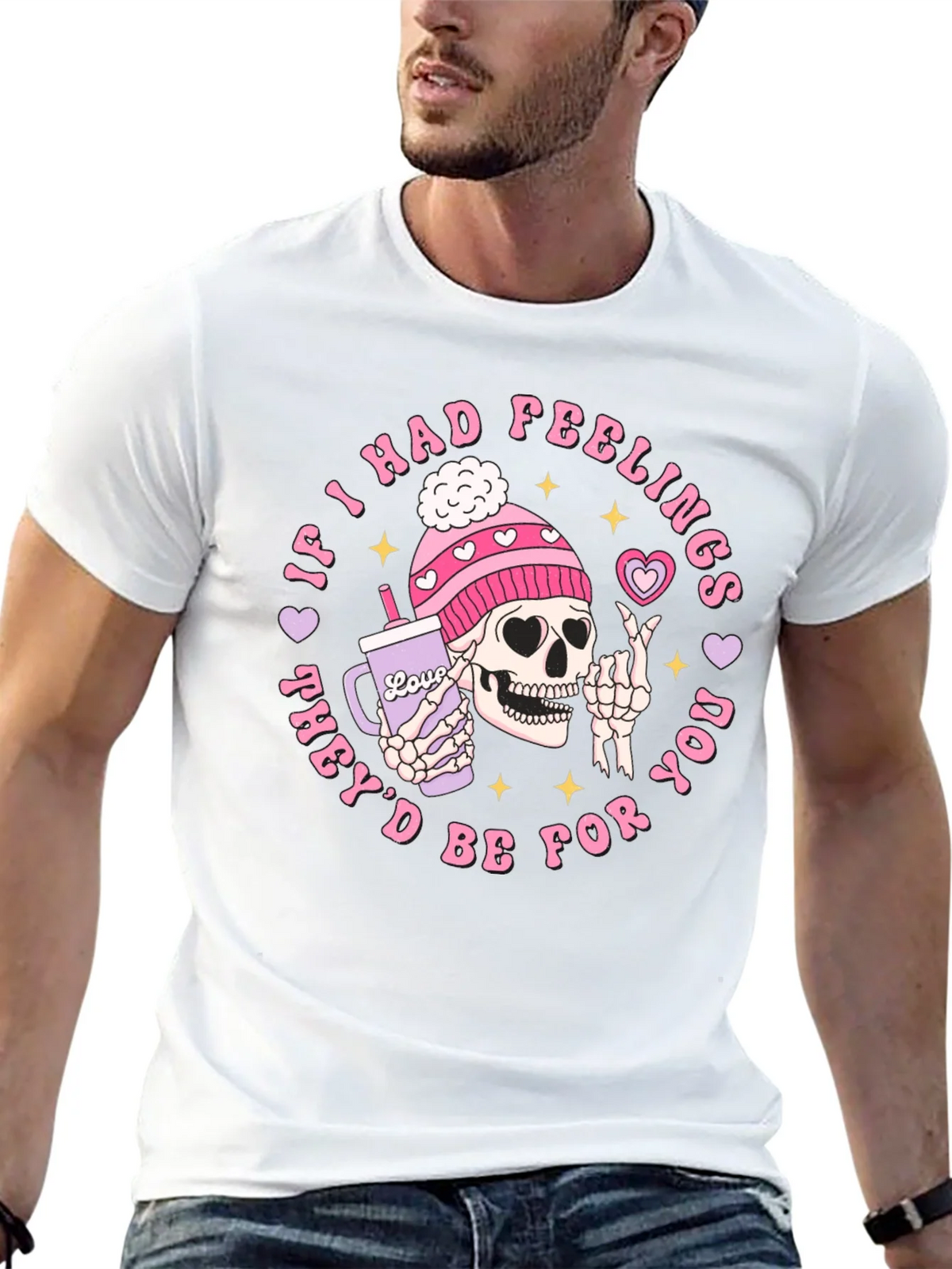 Funny Skeleton Valentines Day Graphic T-Shirt