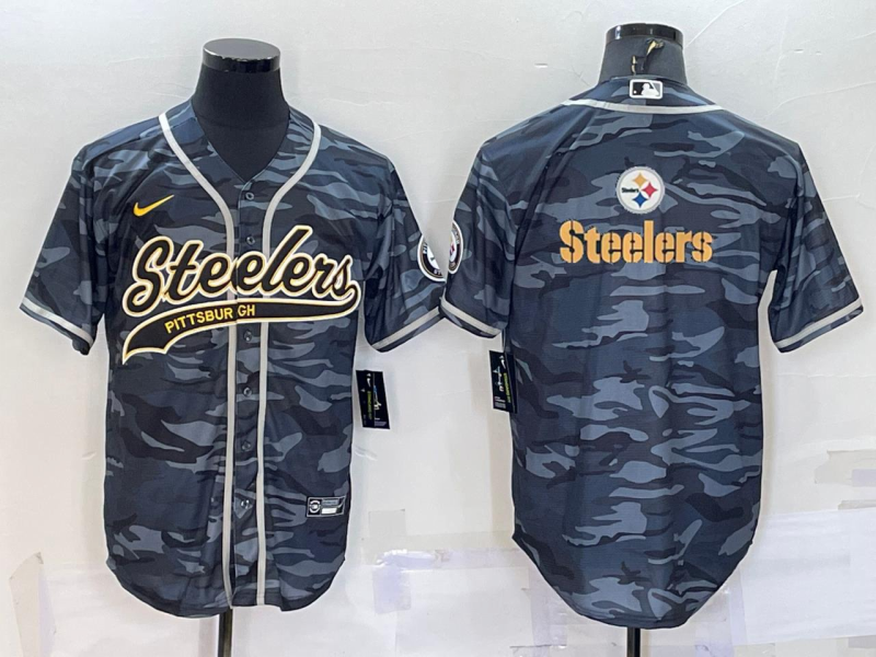 Men's Pittsburgh Steelers Gray Camouflage Fashion Jersey1