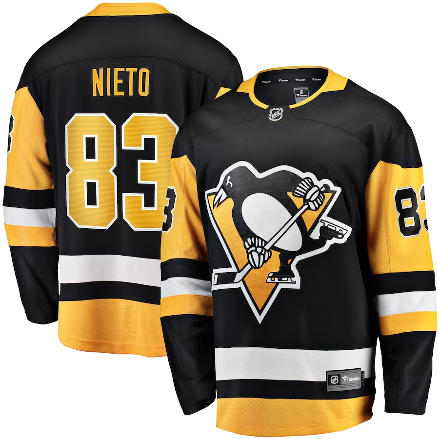 Men's Pittsburgh Penguins Matt Nieto #83 Black Player Game Jersey1