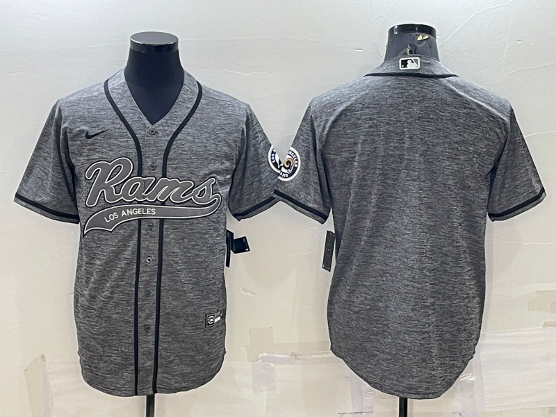 Men's Los Angeles Rams Gray Blank jersey