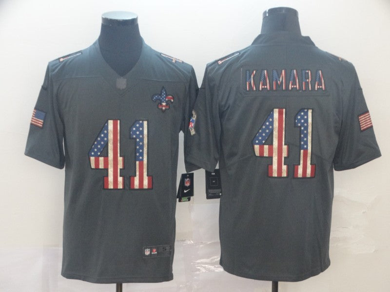Men's New Orleans Saints Alvin Kamara #41 Black Authentic Game jersey