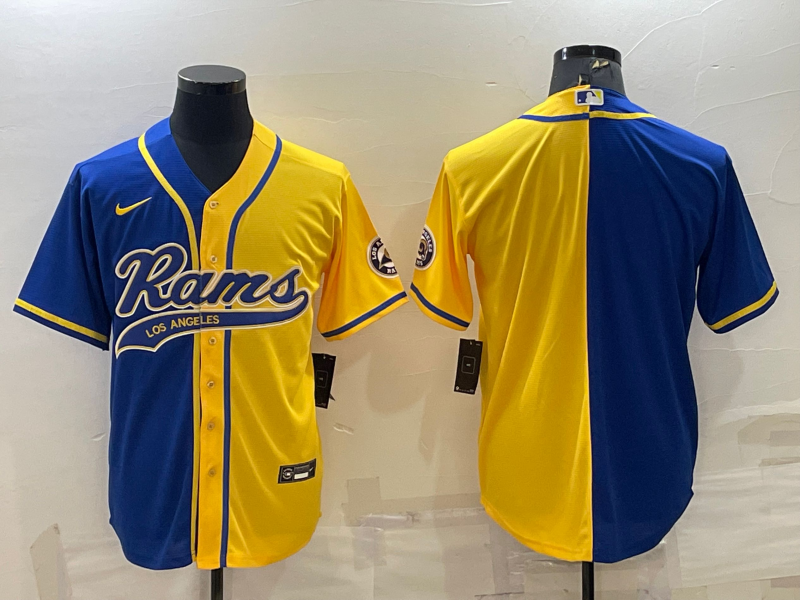 Men's Los Angeles Rams Blue/Yellow Blank jersey