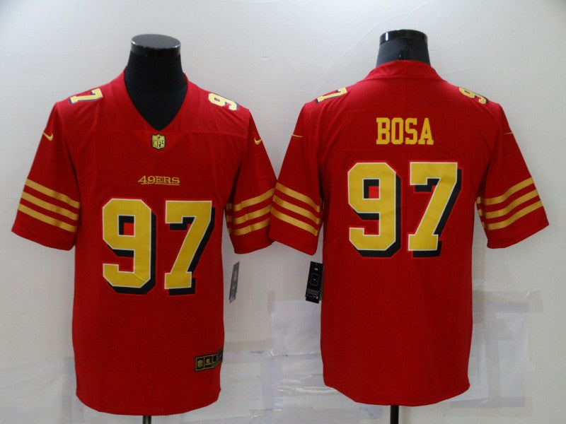 Men's San Francisco 49ers Nick Bosa #97 Red Authentic Game jersey