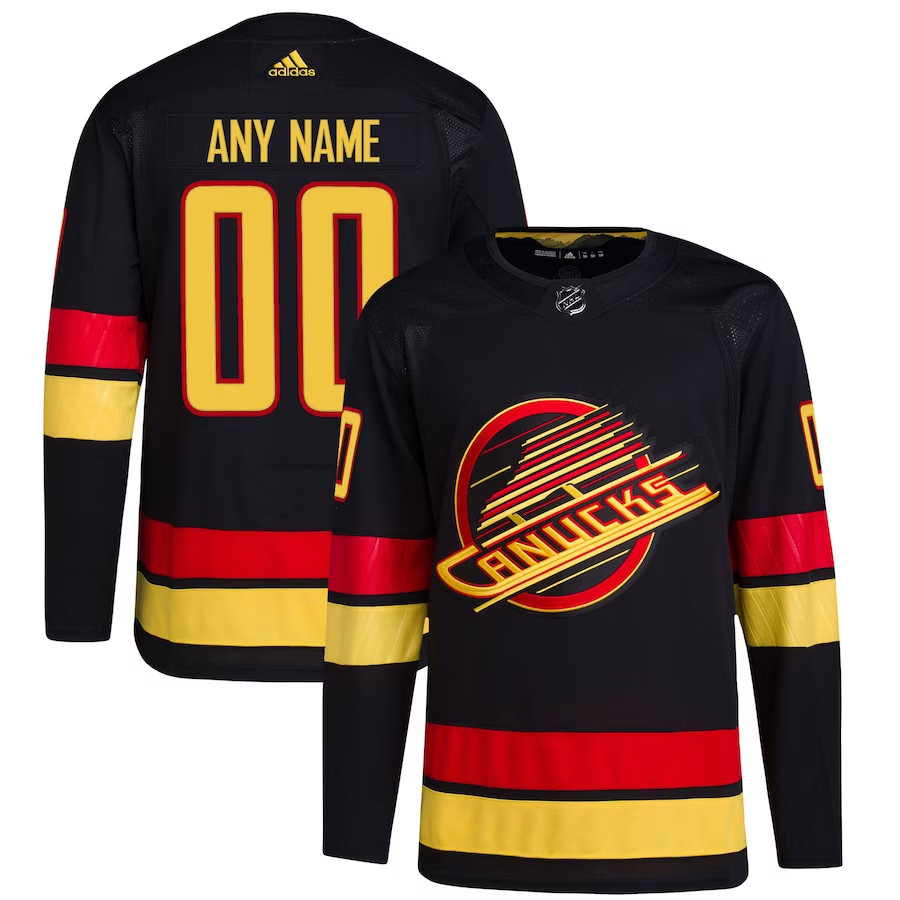 Men's Vancouver Canucks Black Retro Primegreen Authentic Pro Custom jersey