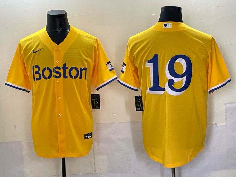 Men's Boston Red Sox Roman Anthony #19 Gold City Connect Limited Jersey