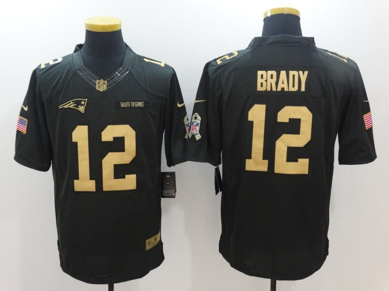 Men's New England Patriots #12 Tom Brady Black Player jersey