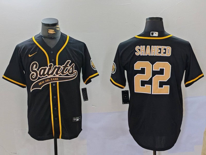 Men's New Orleans Saints Rashid Shaheed #22 Black Game jersey
