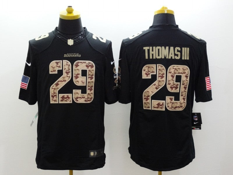 Men's Seattle Seahawks Earl Thomas III #29 Black Game Player jersey