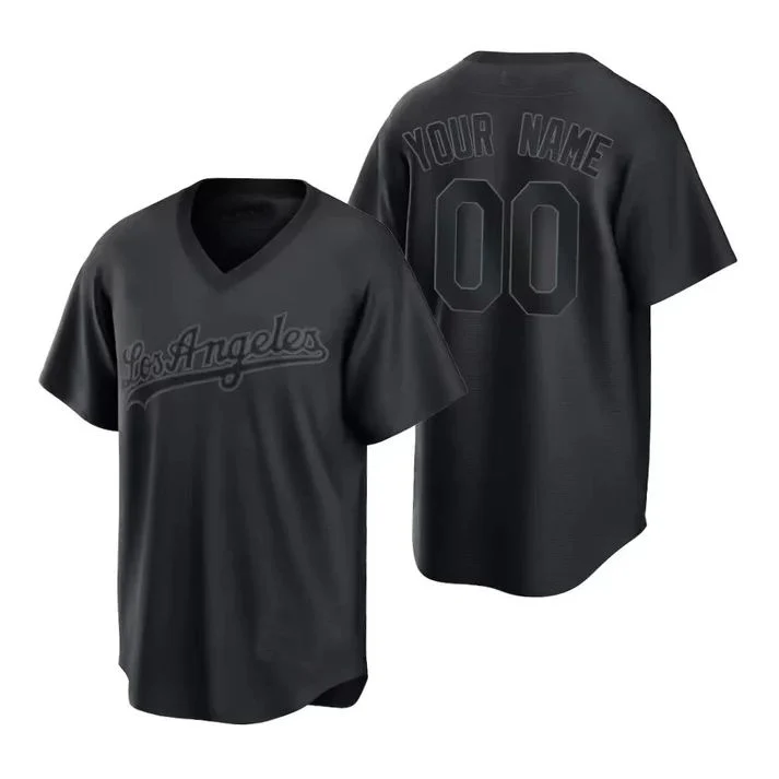 Men's Los Angeles Dodgers Black Cooperstown Collection Replica Custom jersey