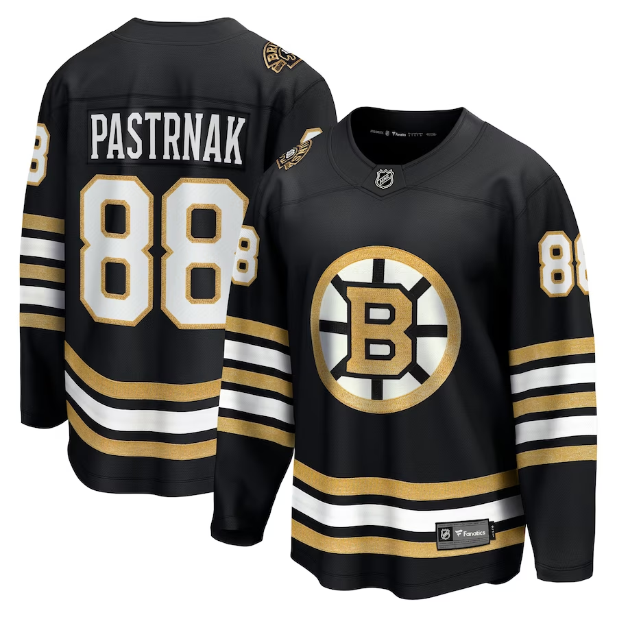 Men's Boston Bruins David Pastrnak #88 Black Player Game jersey