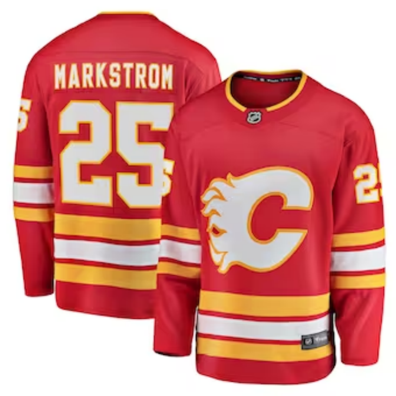 Men's Calgary Flames Jacob Markstrom #25 Red Home Breakaway Player Jersey1