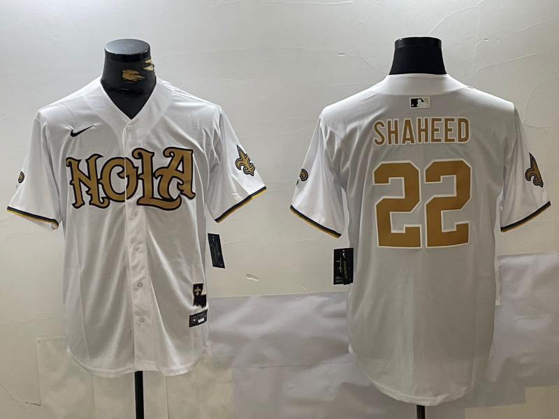 Men's New Orleans Saints Rashid Shaheed #22 White Player jersey